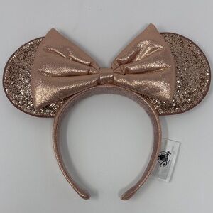 DISNEY: Minnie Mouse Sequined Ear Headband Adult Size - Rose Gold